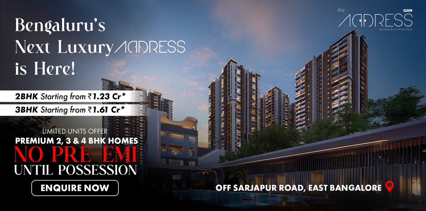 DSR The Address Special Offer: No Pre-EMI until possession