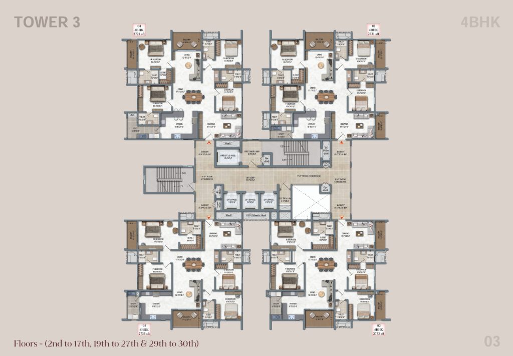 DSR The Address Tower 3 floor plan – exclusive 4 BHK apartments, Dommasandra