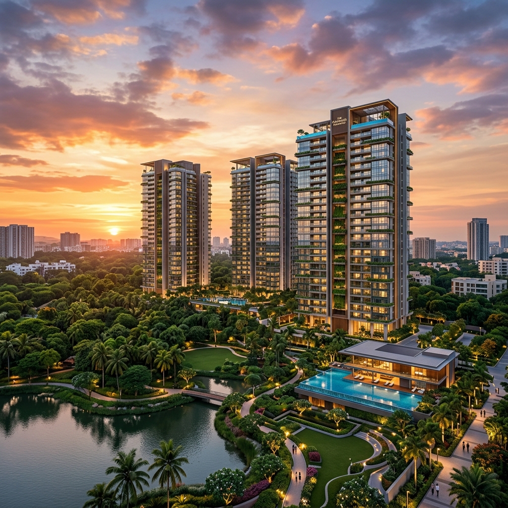 East Bangalore skyline showing modern luxury apartments